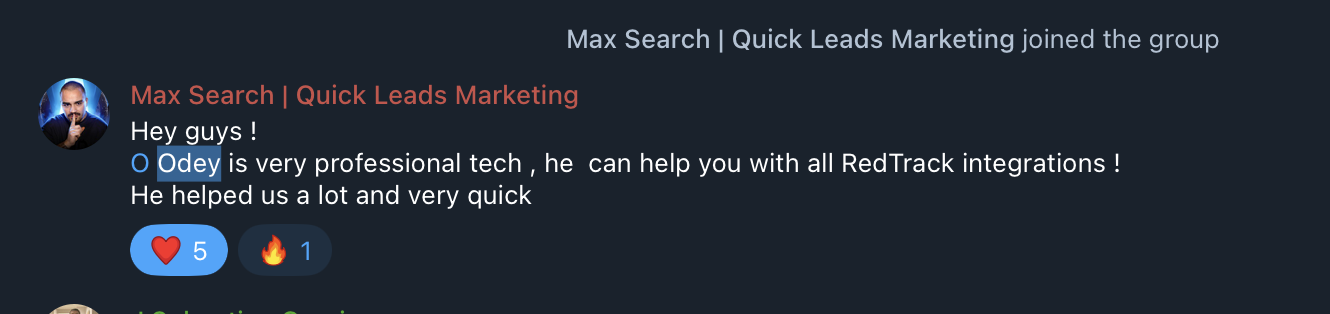 Client testimonial about RedTrack integrations