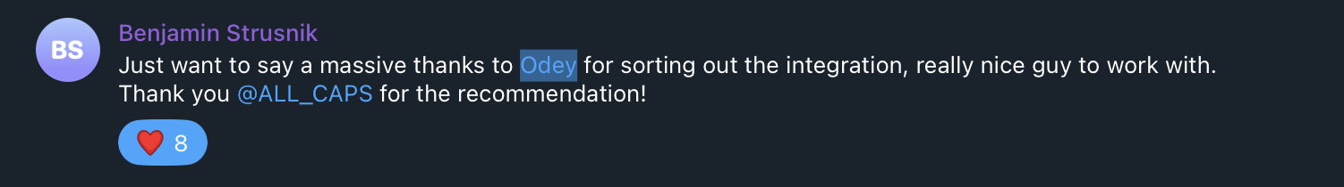 Client testimonial about integration support